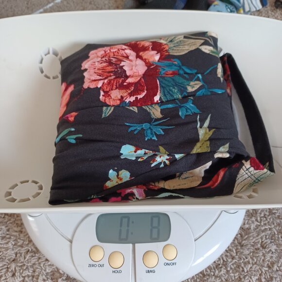 Mother Bee Maternity Dress Long Sleeve Cowl Neck Floral Bodycon Black Red Size M - Picture 10 of 10